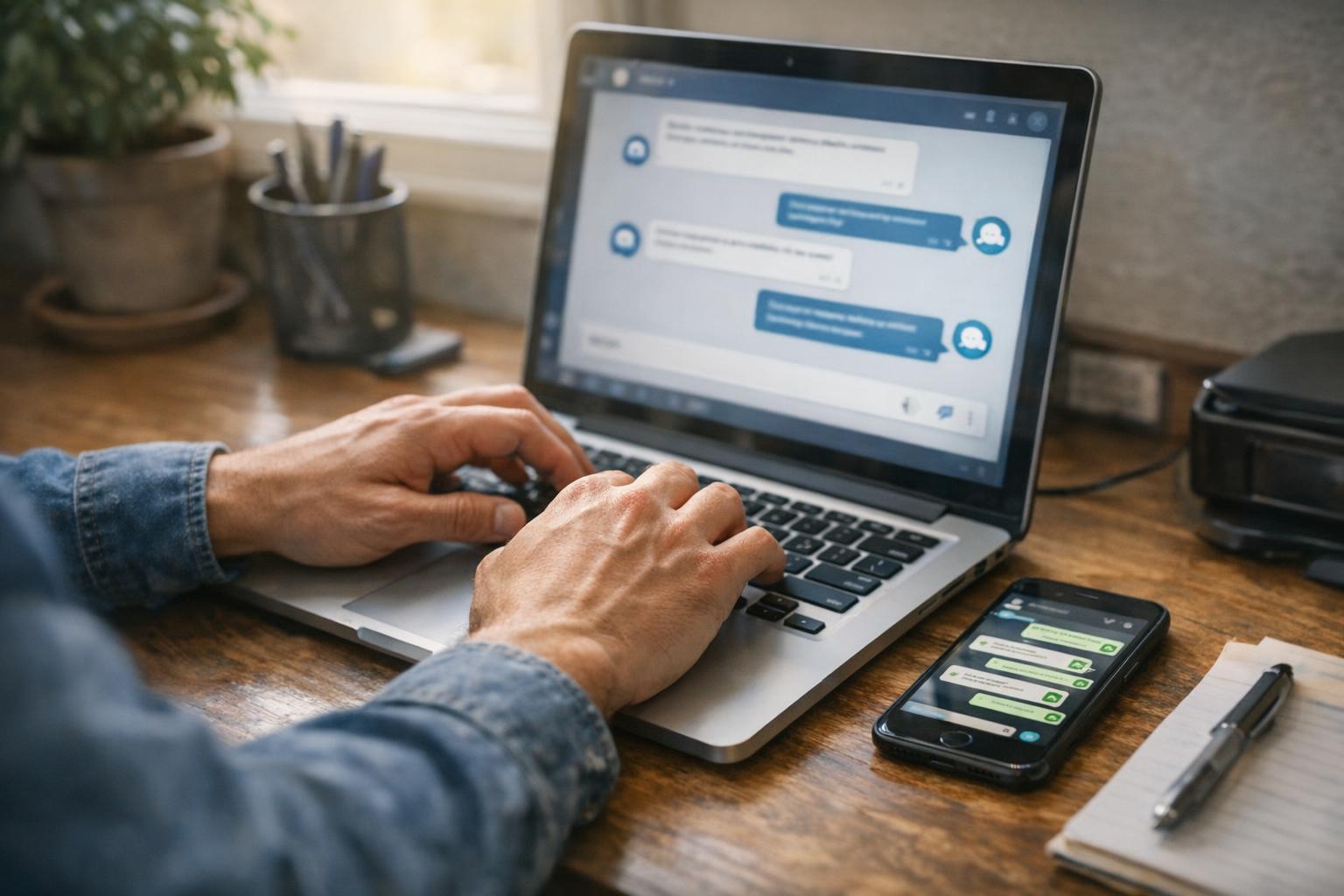 Customer conversation interface displaying fast AI chatbot for business response times