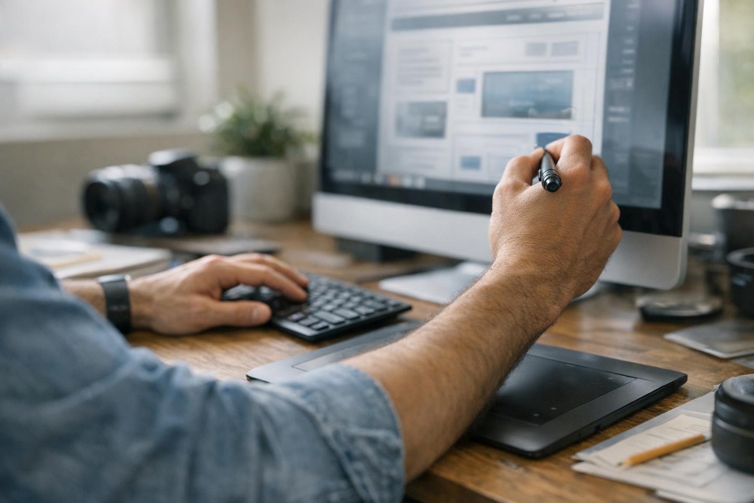A custom website development company comparing template versus custom site results for a service provider