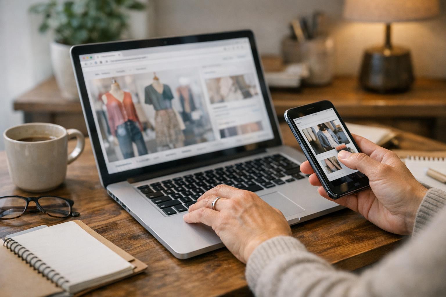 Team at an ecommerce marketing agency reviewing retargeting ad results for small business clients
