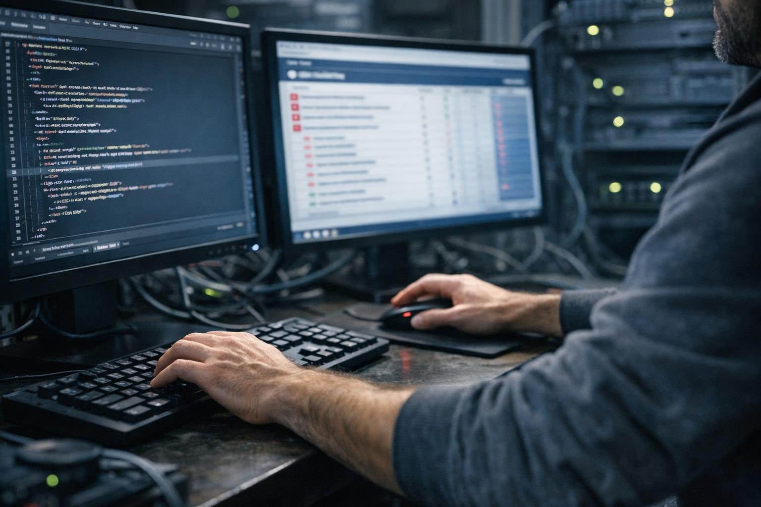 Specialist reviewing ecommerce SEO services audit results to uncover hidden website issues