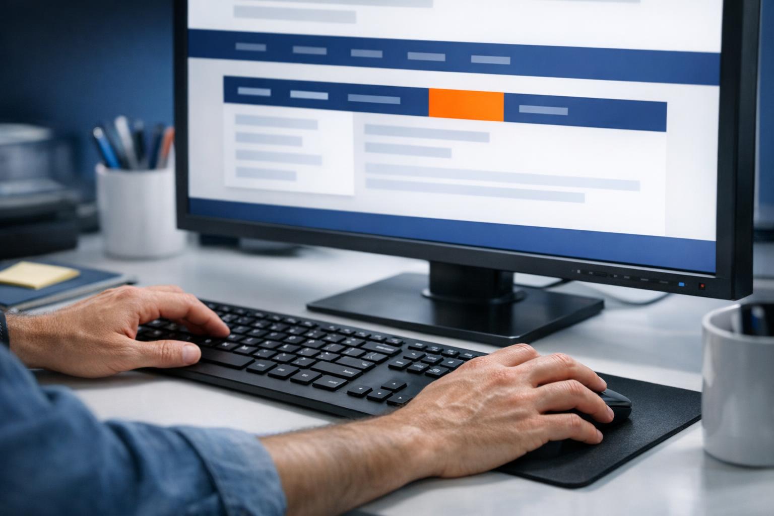 Corporate website design example highlighting a streamlined navigation menu for small businesses