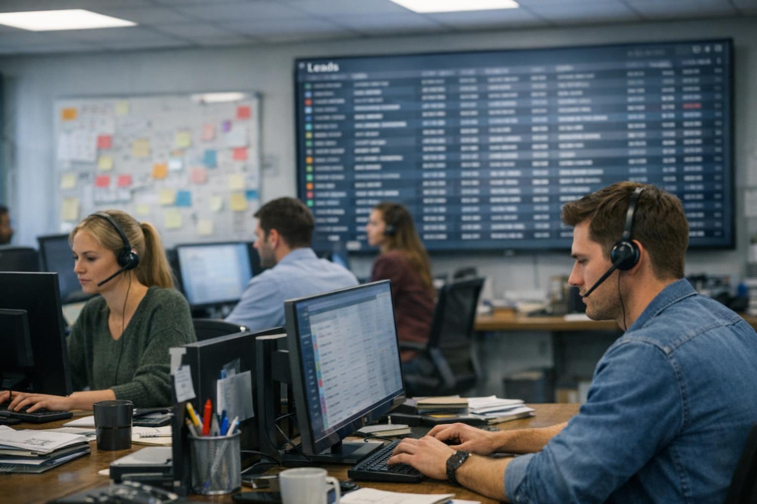 Sales team using an AI chatbot for business to improve lead scoring and prioritize follow-ups