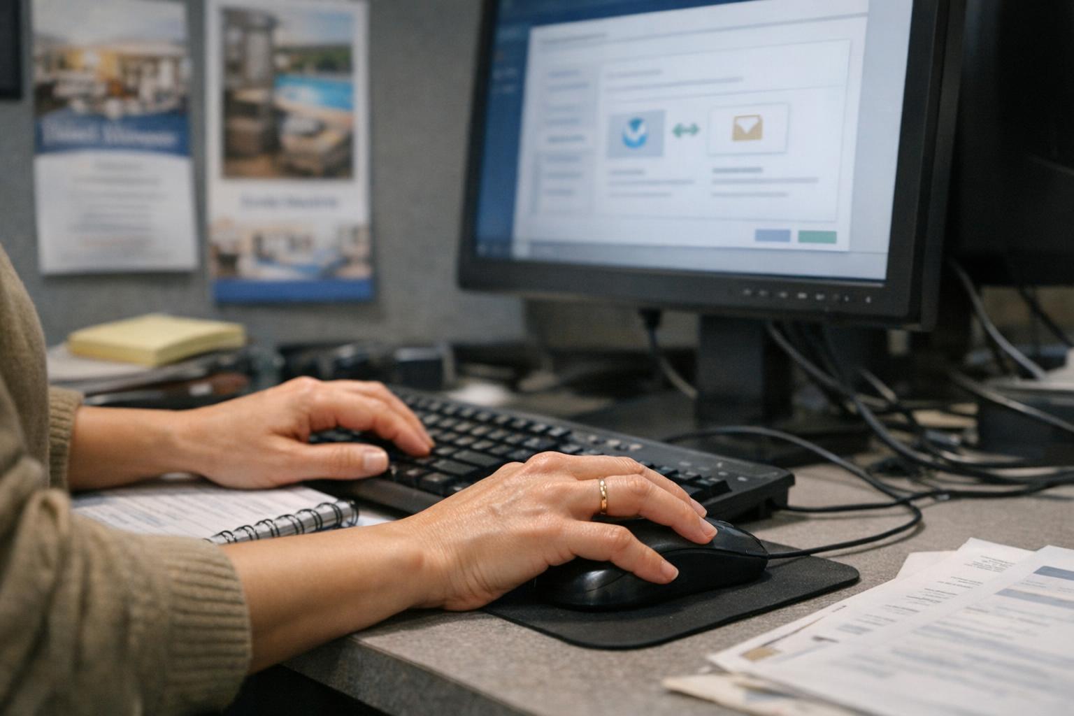 Workflow showing CRM automation tools connecting WhatsApp, email marketing, and lead management for a small business